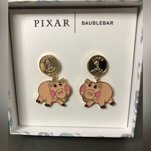 NEW Baublebar x Pixar Toy Story Ham Piggy Bank Lucky Coin Dangle Earrings NWT